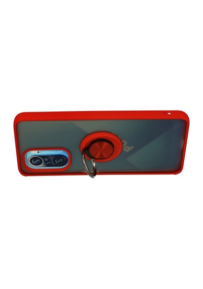 Uryport Xiaomi Redmi K40 Kılıf Montreal Yüzüklü Silikon Kapak - Kırmızı