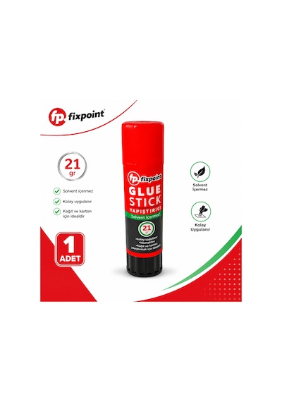 Stick Yapıştırıcı 21 Gr Glue Stick Yapıştırıcı Fixpoint Solvent İçermez 1 Adet