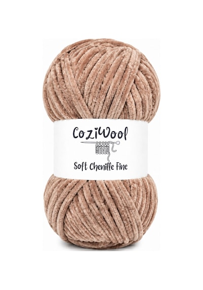Kadife İp Soft Chenille Fine 5'li Paket 5x100 Gr 160 Mt El Örgü İpi Vizon - 925144855