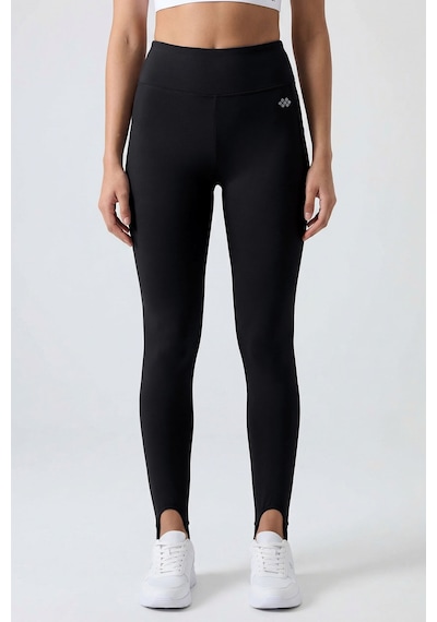 Tommy Life Siyah Standart Fit Esnek Spor Performans Kadın Topuklu Tayt - 94685
