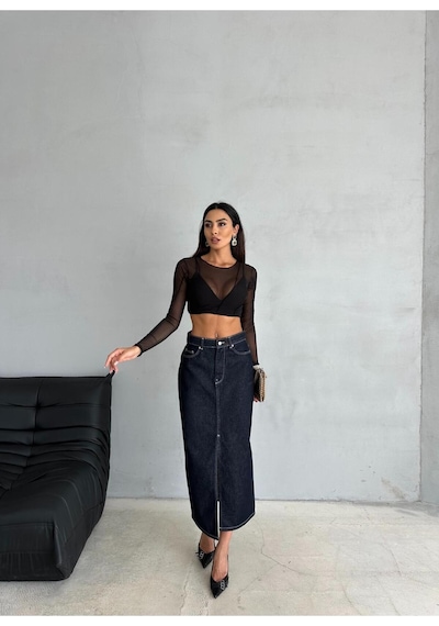 Zeo Basic Maxi Boy Rins Jean Etek Lacivert