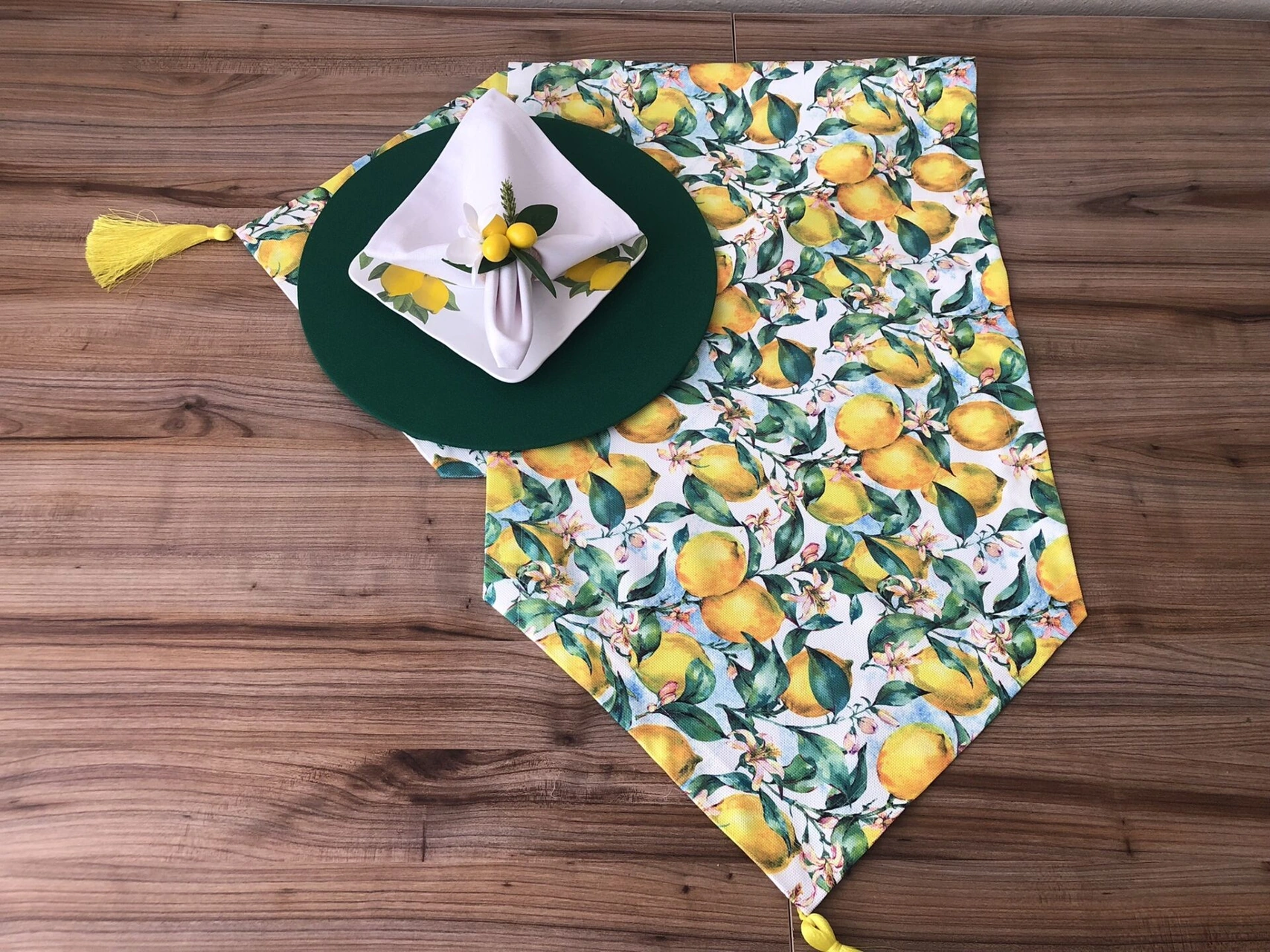 Sofra Sunum Seti Vintage Limon Desenli Takım Çok Renkli