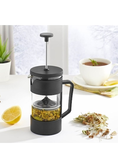 Bol Toptan - French Press 420 Ml, Siyah Bitki Çayı Ve Filtre Kahve Demliği Siyah