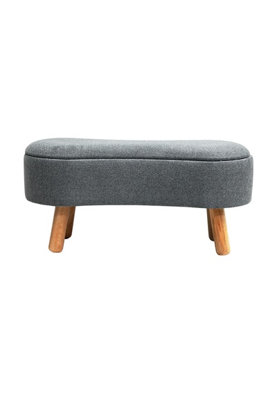 Scala Sandıklı Bohem Ahşap Ayaklı Puf/bench, Gri
