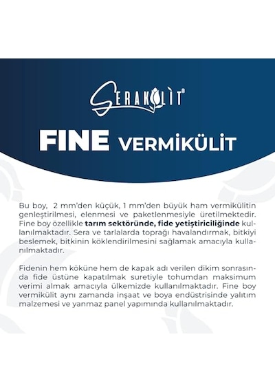 Vermikülit - Fine 1 Litre 0.75 LT - 2.5 LT - 12 KG