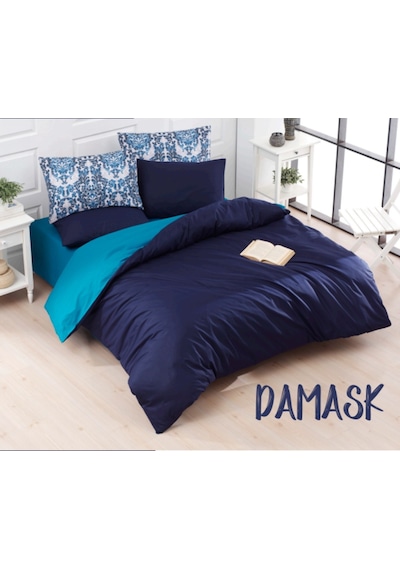 Düz Boya Çift Kişilik Nevresim Takımı Damask Düz Renk