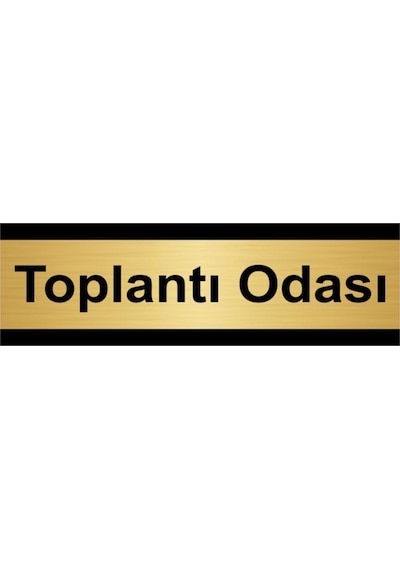 Toplantı Odası 5x20cm Altın Renk Metal Yönlendirme Levhası