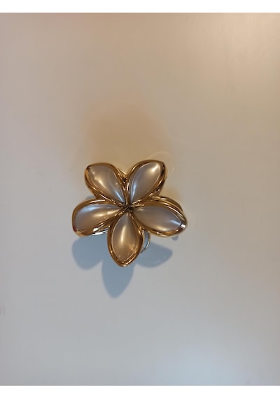 Lexroo Lotus Saç Tokası Büyük Boy 8 Cm, Tekli Saç Tokası, Lotus Kahverengi
