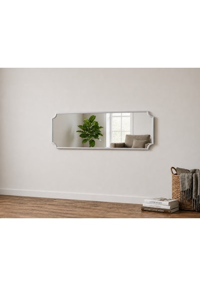 Modern Boy Aynası 40x120 Cm Minimalist Çerçeveli Dekoratif Duvar Aynası 2026 Trend Gümüş
