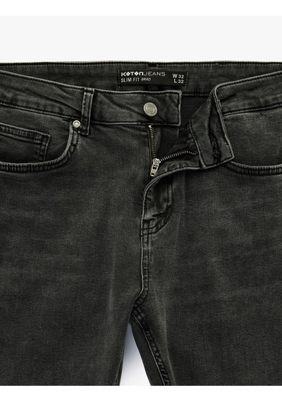 Koton Düğmeli Cep Detaylı Normal Bel Slim Fit Jean Pantolon - Brad Jean Antrasit 6sam40115nd Koton Düğmeli Cep Detaylı Normal Bel Slim Fit Jean Pantolon - Brad Jean Antrasit 6sam40115nd