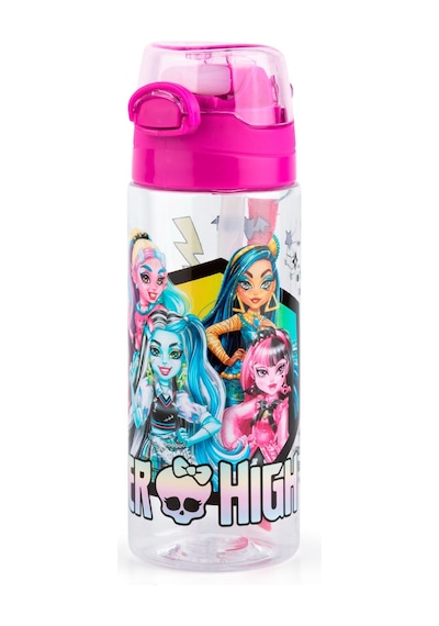 Monster High Pipetli 500 Ml Plastik Matara Suluk Pembe Kız Çocuk