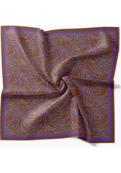 Silk Home Twill İpek Eşarp Line Kiremit Çok Renkli