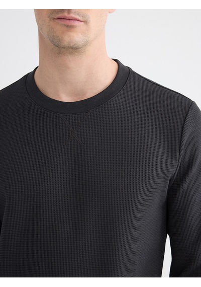 Lcwaıkıkı Classic Antrasit Bisiklet Yaka Erkek Sweatshirt