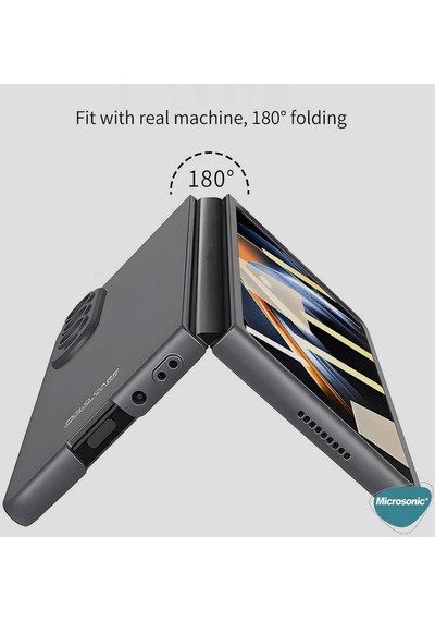 Microsonic Samsung Galaxy Uyumlu Z Fold 5 Kılıf Shape Hard Cover Koyu Yeşil