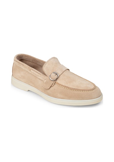 Deery Erkek Hakiki Süet Bej Tokalı Loafer - 02031mbejc01 Bej