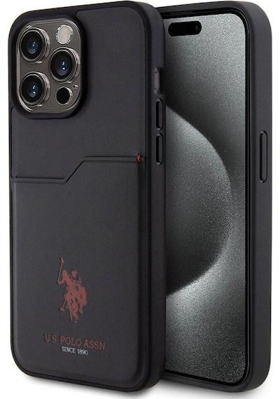 Apple Uyumlu iPhone 15 Pro Max Kılıf U.s. Polo Assn. Orjinal Lisanslı Baskı Logolu Pu Kartlıklı Kapak
