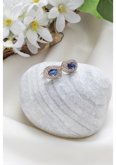 Mrs Flower Topaz Saplama Küpe Çok Renkli