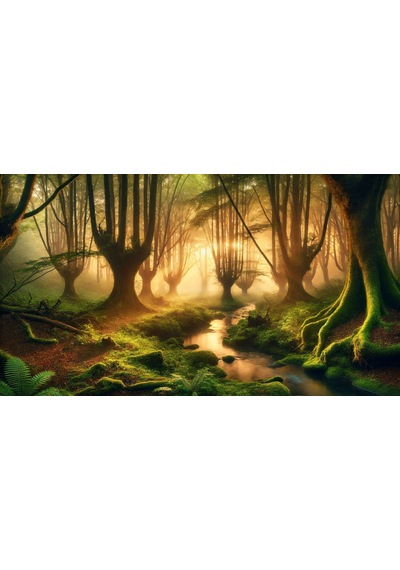 Doğa Ve Manzara Gizemli Orman 04 Çerçevesiz 90x60cm Pvc Tablo