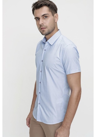 Efor G 1474 Slim Fit Mavi Spor Gömlek Mavi