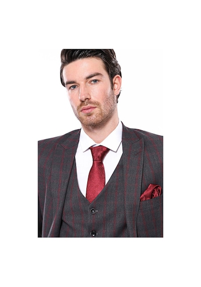 Wessi Ekose Füme Slim Fit Erkek Ceket 001