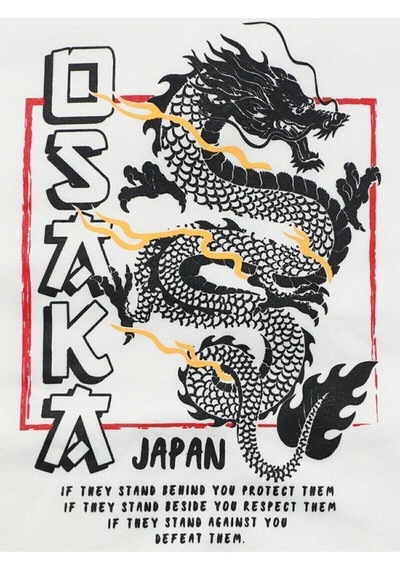 Uyguntarz Unisex Osaka Baskılı Kapüşonlu Sweatshirt beyaz