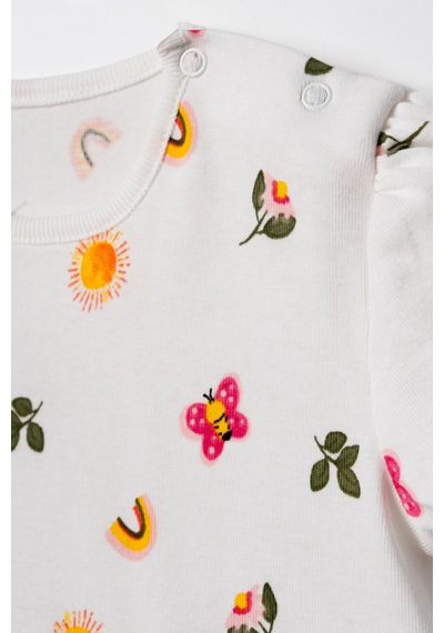 Hafy Baby Güneş Ve Çiçek Baskılı, Pamuklu, Kız Bebek/ Çocuk Pijama Takımı Çok Renkli