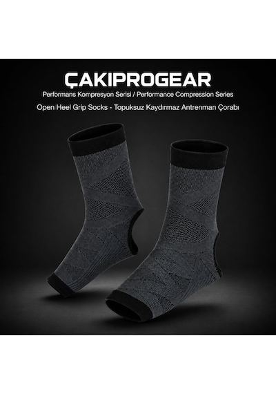 Topuk Açık Kompresyon Antrenman Çorabı Open-heel Compression Training Socks Altın