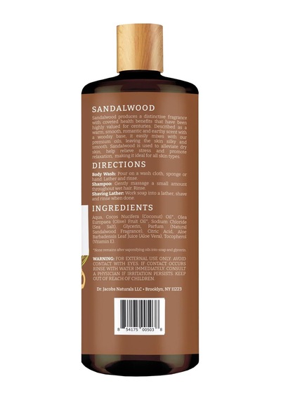 Dr. Jacobs Naturals Sandal Ağacı Özlü Bitkisel Duş Jeli 946ml Odunsu