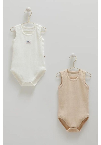 Caramell %100 Pamuk 2'li Atlet Body Bej Crml.bej.be2086