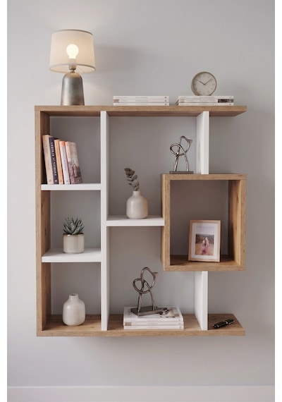 Reyo Enda Home Yegane Duvar Rafı, Duvar Kitaplığı, Dekoratif Kitaplık, Modern Kitaplık Beyaz - Çam Reyo Enda Home Yegane Duvar Rafı, Duvar Kitaplığı, Dekoratif Kitaplık, Modern Kitaplık Beyaz - Çam