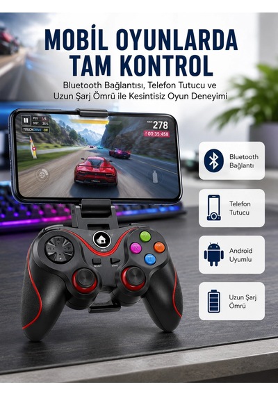 Zenvia Kablosuz Oyun Kolu Bluetooth Joystick Gamepad Android Uyumlu Znv2026 00194803