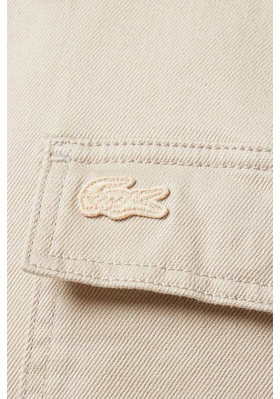 Lacoste Men's Relaxed Fit Beige Shirt Bol Kesim Erkek Gömlek Bej