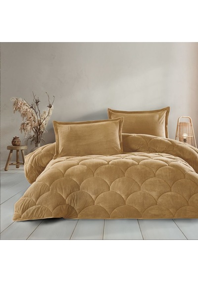 Clasy Wellsoft Çift Kişilik Yorgan Çift Taraflı Fluffy V22 Hardal