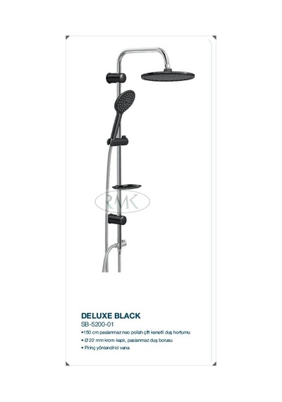 Sukar Siyah Tepe Duş Seti Oval Rain E Black Siyah