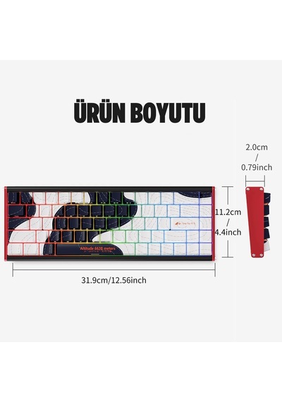 Alux 68 He Kablolu-8000hz Manyetik Switch Oyun Klavyesi Alümniyum Gövde Yapısı Siyah Beyaz - Desenli