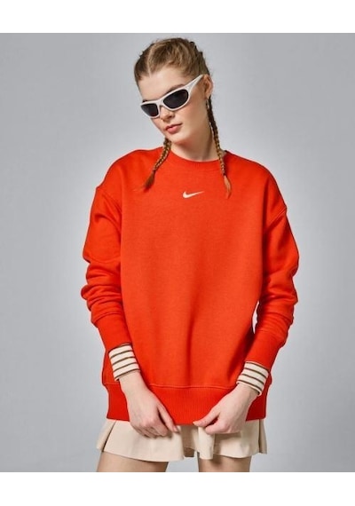 Nike Sportswear Phoenix Fleece Oversized Turuncu Crew Sweat Dq5733-633 001
