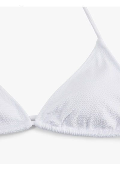 Koton Dokulu Üçgen Bikini Üstü Beyaz 6sak10010mm
