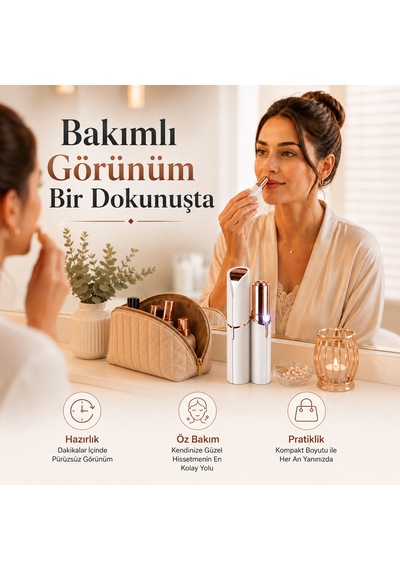 Yüz Tüy Alıcı Epilasyon Aleti Mini Kaş Bıyık Temizleme Cihazı