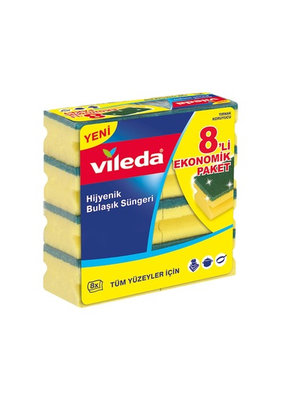 Vileda Sünger 8'li Oluklu Paket