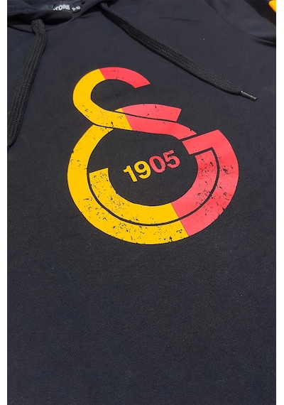 Galatasaray Orijinal Lisanslı Siyah Kapüşonlu Sweat Kutulu 091 Siyah
