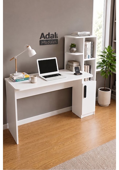 Ders Çalışma Masası Kavisli Kitaplıklı 120 Cm Çalışma Masası Öğrenci Masası Ofis Çalışma Masası Beyaz Ders Çalışma Masası Kavisli Kitaplıklı 120 Cm Çalışma Masası Öğrenci Masası Ofis Çalışma Masası Beyaz