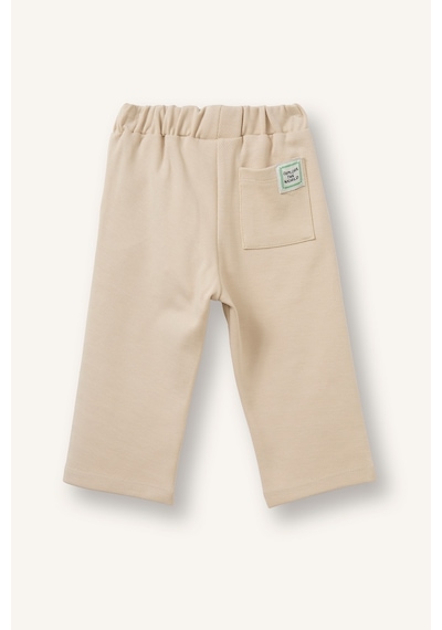 Defacto Regular Fit Beli Lastikli Cepli Düz Paça Penye Pantolon Erkek Bebek I1928a526aubg115 Bej-bg115