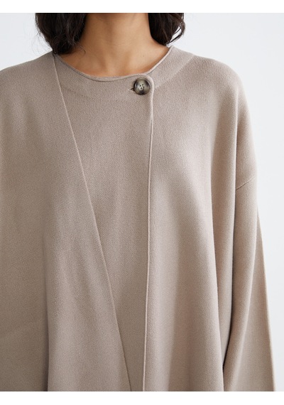 Lcw Modest Bej Atkı Detaylı Oversize Kadın Triko Kazak