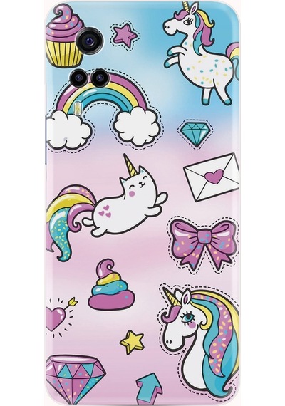 Vivo Y53S Kılıf Silikon Desen Unicorn Mektup 1800