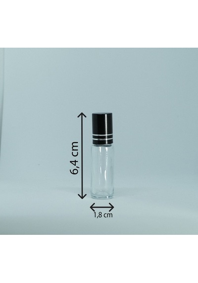 Roll-on Parfüm Şişesi 4-5 Ml 20 Adet Siyah Kapaklı Boş Şişe