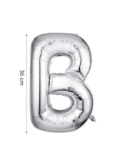 Folyo Balon B Harfi Helyum Balon 36 Cm Gümüş Renk - B Harf Balon - Harf Folyo Balon Silver Ballon Çok Renkli