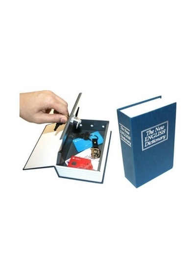 Mobgift Kitap Görünümlü Anahtarlı Gizli Kasa Kumbara (Lacivert)