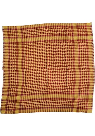 Tezzgelsin Unisex Taraftar Şalı 100 CM x 100 CM Günlük Kullanım Puşi Şal Sarı Kırmızı