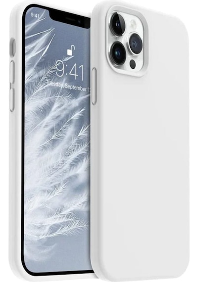 Apple Uyumlu iPhone 12 Pro Max  Silikon Kılıf - Pastel Renk Tonu Esnek Tam Koruma Kapak - Beyaz