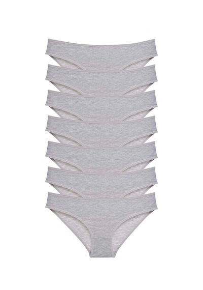 7 Adet Süper Eko Set Likralı Kadın Slip Külot Gri Çok Renkli
